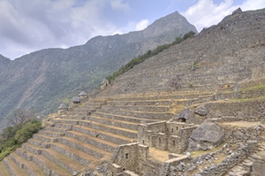 Hillside stone steps in Machu Picchu